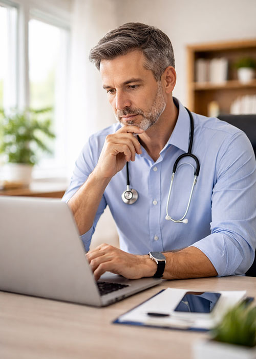 Médecin gérant son image numérique