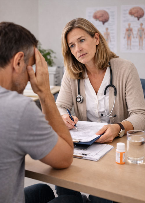 Consultation en médecine générale pour la prise en charge précoce d’un trouble anxio-dépressif.